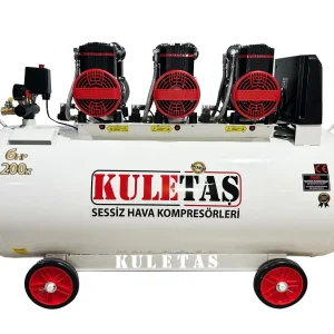Kuletaş 200 Litre 6 HP Sessiz & Yağsız Premium Kafa Hava Kompresörü