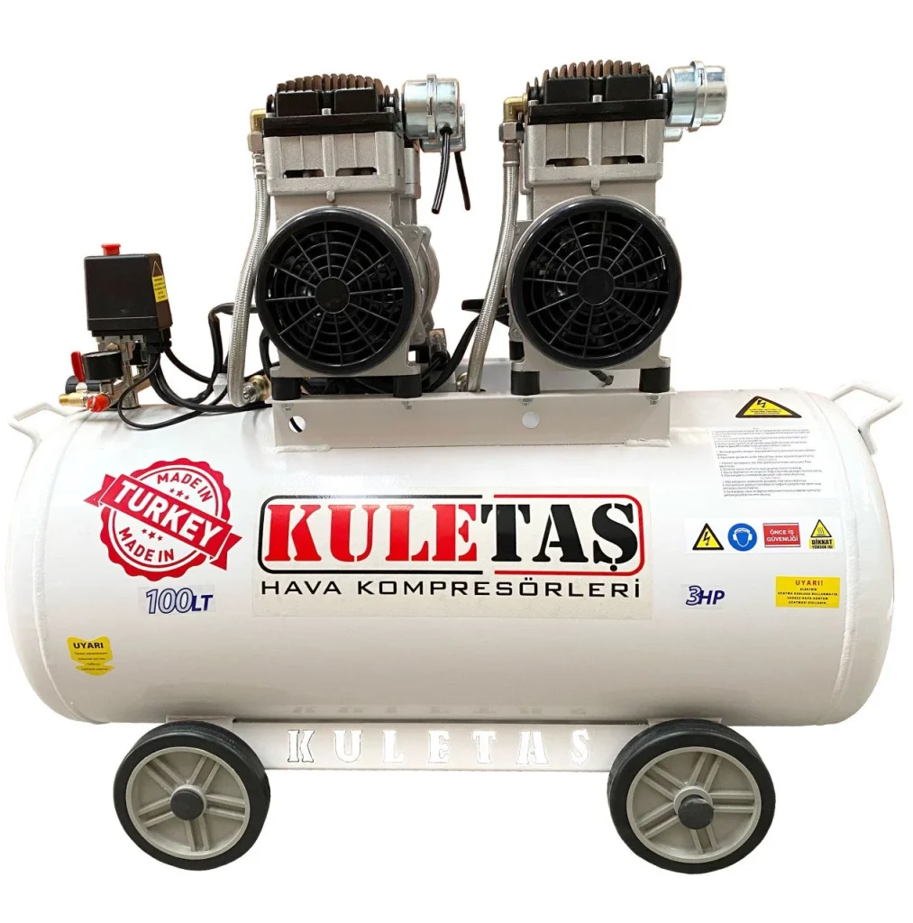 Kuletaş 100 Litre Sessiz Yağsız Hava Kompresörü 3 HP (YERLİ ÜRETİM)