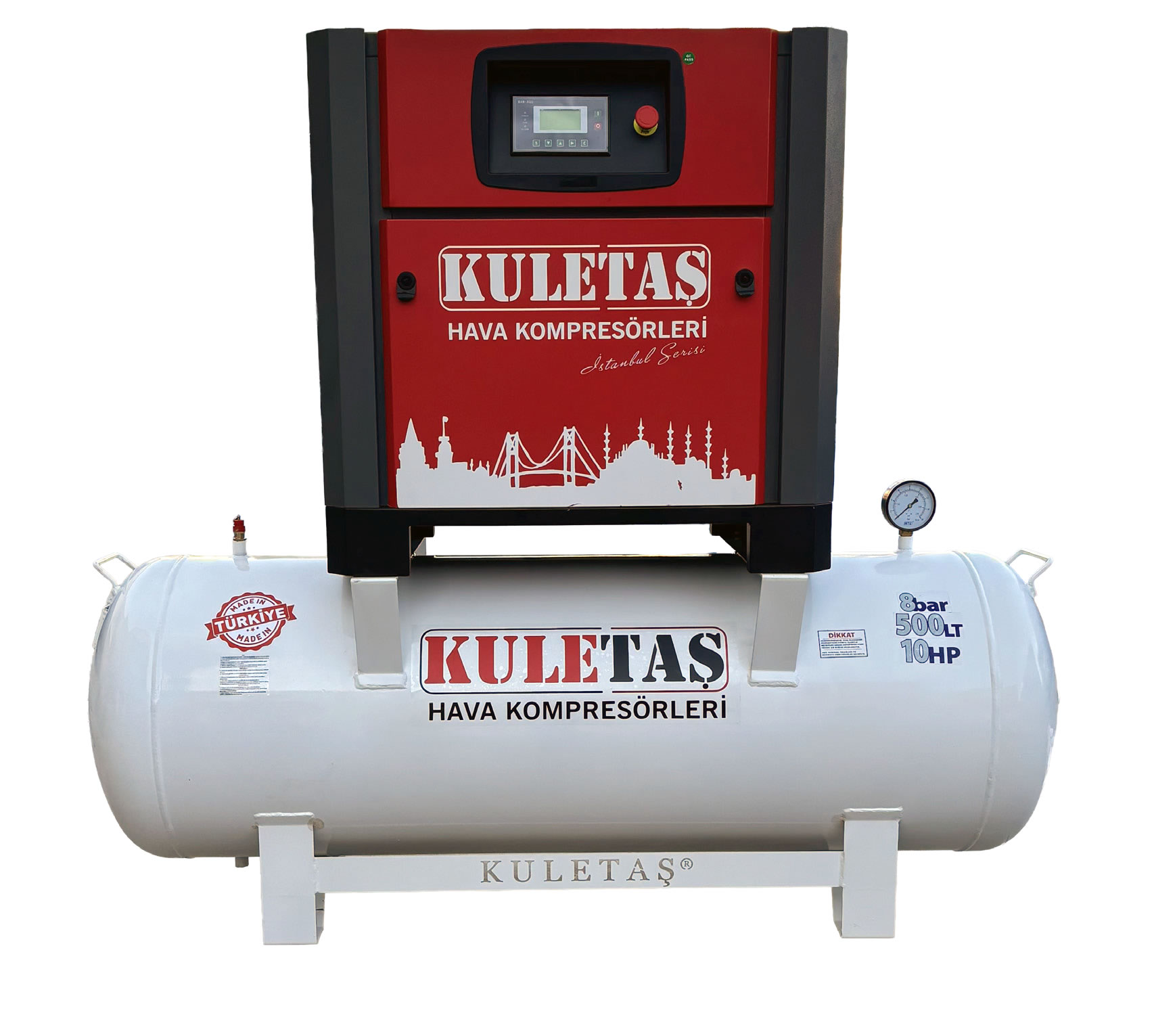 Kuletaş 10 Hp Endüstriyel Tank Üstü Vidalı Hava Kompresörü